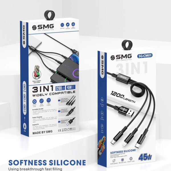 SMG SG-CM01 45W 3in1 Softness Silicone Cable
