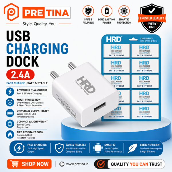 HRD 2.4A USB Charging Adapter