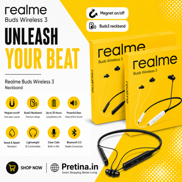 Realme Buds Wireless 3 Magnetic On-Off Neckband