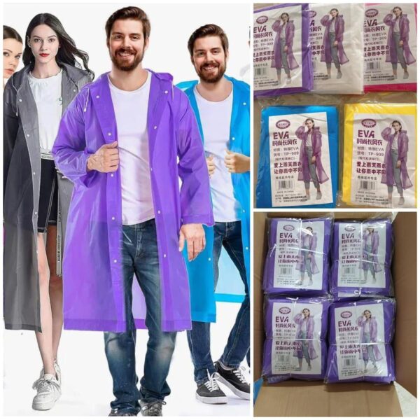 EVA Waterproof Rain Coat Hooded Universal Outdoor Water Resistant Portable Suit for Men Women