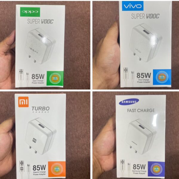 85W Super Fast Charger Samsung/ Opp/ Vivo/ Mi/ Realme/ OnePlus