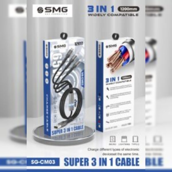 SMG SG-CM03 Super 3in1 Cable 1.2 Meter