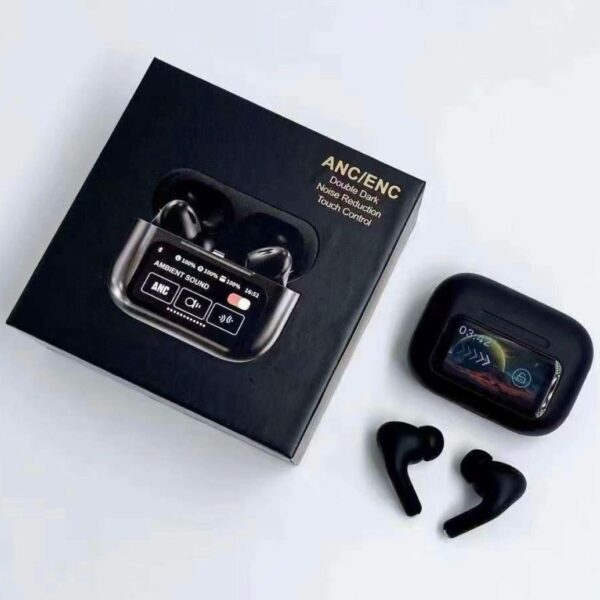 Air pods Pro 2 Display Earbuds ( Black )