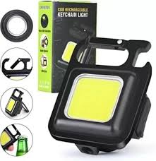 COB Key Chain Flashlights Small Water Resistant USB Rechargeable Magnetic Light