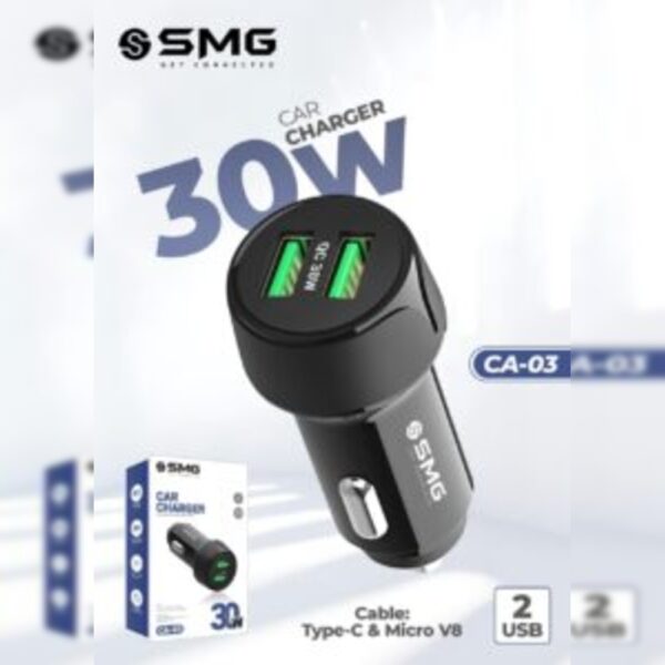 SMG CA-03 30W Dual USB Car Charger