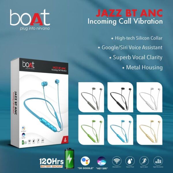 Boat Jazz BT ANC Bluetooth Neckband Call Vibration