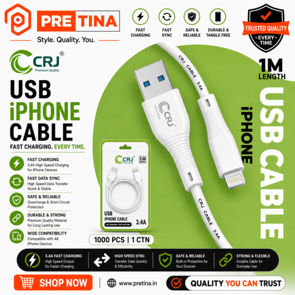 CRJ USB To iPhone Cable