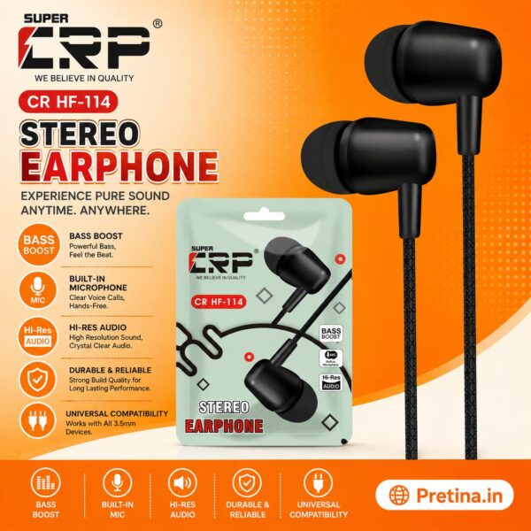 SUPER CRP CR HF-114 Stereo Earphone