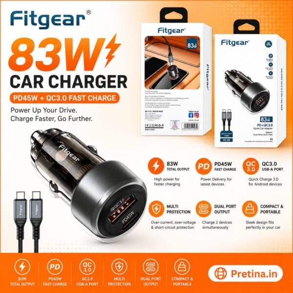 Fitgear FC-X8 83W Car Charger