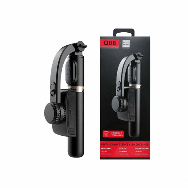 Q08 Mini Gimbal Anti-Shake 1-Axis STABILIZER Extendable Selfie Stick Tripod