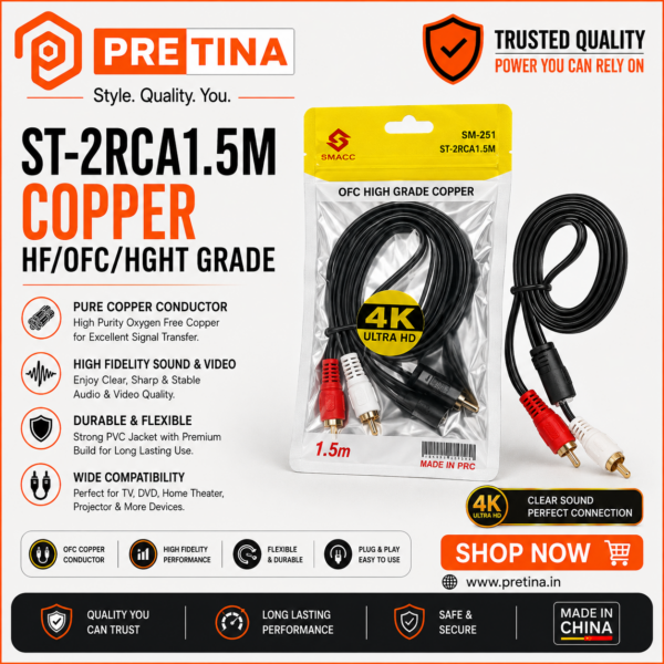 ST-2RCA 1.5M Copper Cable