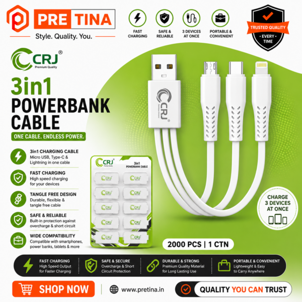 CRJ 3in1 Power Bank Cable (10pc)