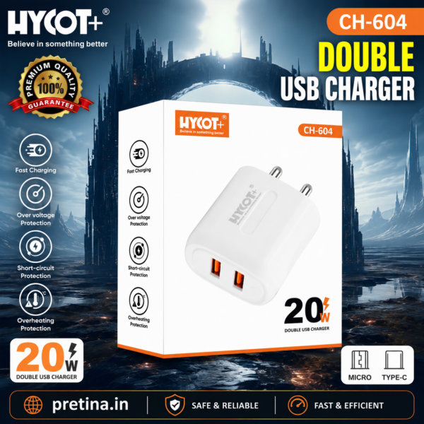 HYCOT+ CH-604 20W Dual USB Charger