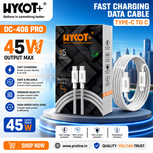 HYCOT+ DC-408 Pro Type C To C Cable