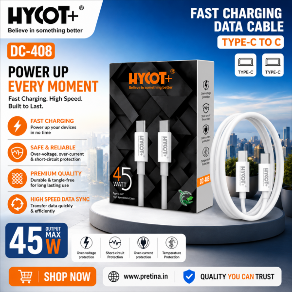 HYCOT+ DC-408 45W Type C To C Cable