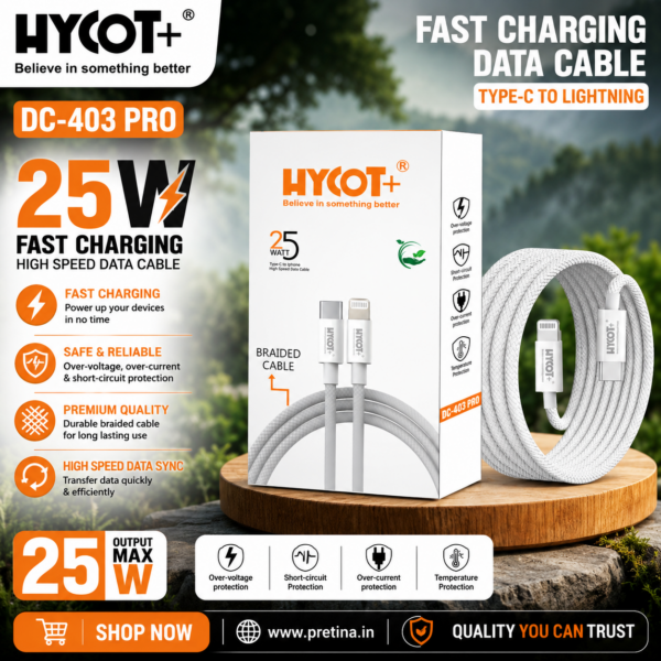 HYCOT+ DC-403 Pro 25W Type C To Lightning Cable