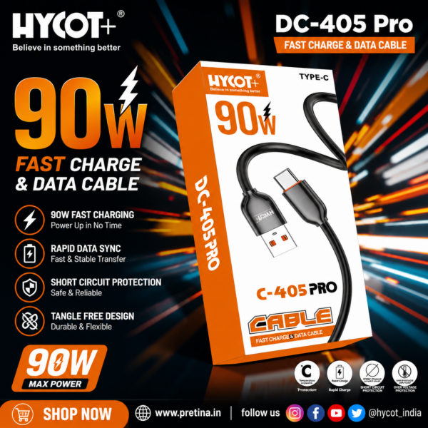 HYCOT+ DC-405 Pro 90W Fast Charging Cable