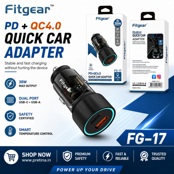 Fitgear Car Charger FG-17 Premium Quality