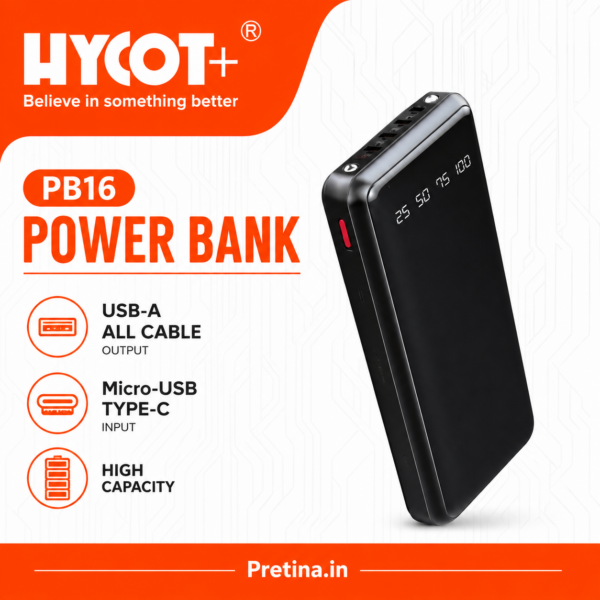 Hycot+ PB-16 4in1 10000Mah Power Bank
