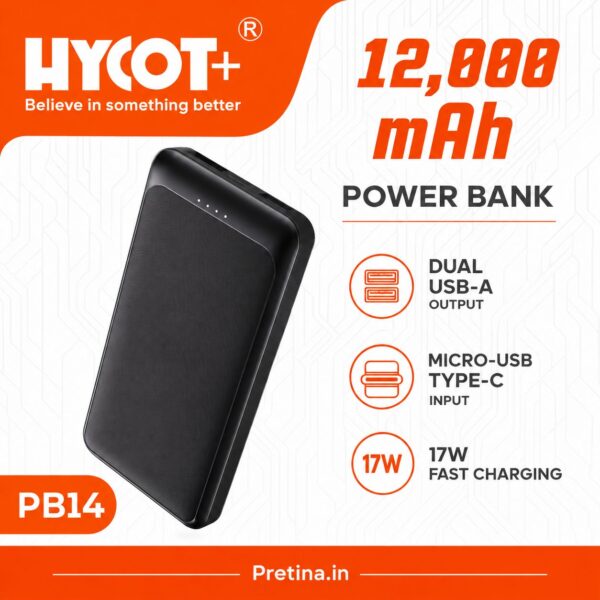 Hycot+ PB-14 12000Mah Power Bank