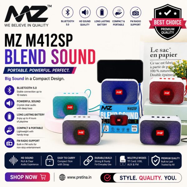 MZ M412SP Wireless Speaker (Multicolour)