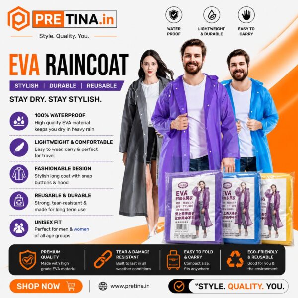 EVA Waterproof Rain Coat Hooded Universal Outdoor For Men Women
