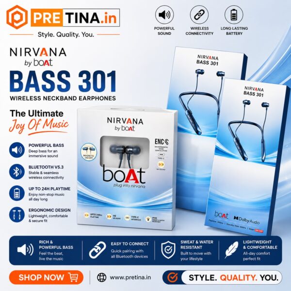 BoAt Bass 301 Wireless Neckband